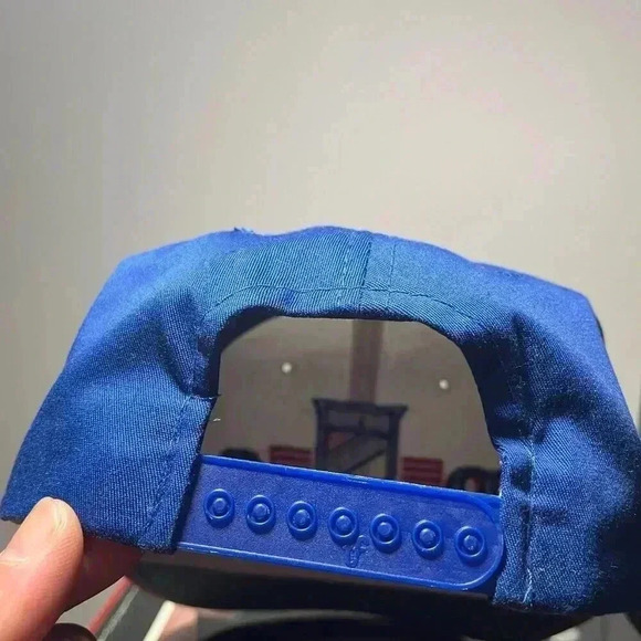 Vintage New York Rangers Ted Fletcher The Sideliner Snapback Hat Cap NHL Red Blu - Picture 6 of 8